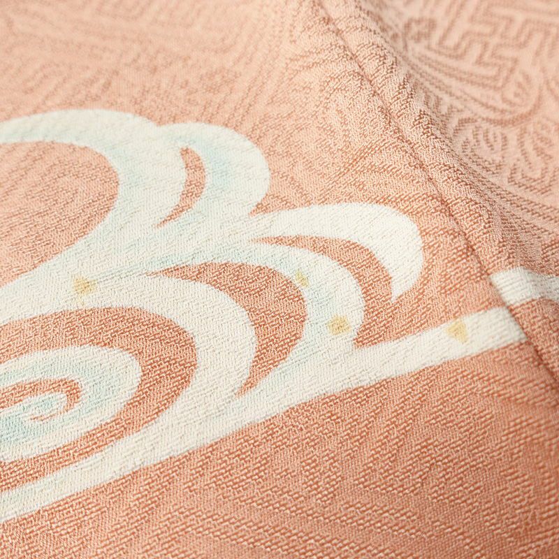 色留袖 三つ紋付き 正絹 花柄 袷仕立て 身丈166cm 裄丈69cm 箔 刺繍 共八掛 金彩 フォーマル 着物 ピンク_画像9