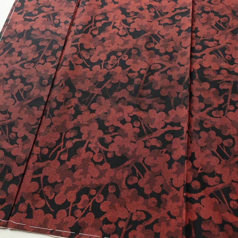 小紋 しつけ糸付き 正絹 花柄 袷仕立て 身丈167cm 裄丈67.5cm 着物 黒_画像4