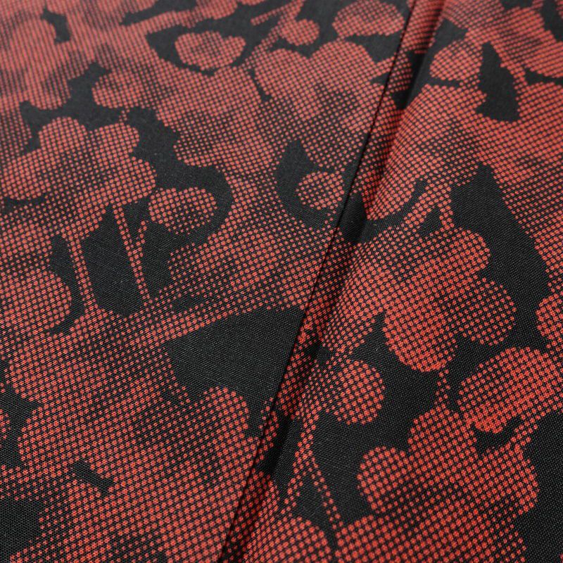 小紋 しつけ糸付き 正絹 花柄 袷仕立て 身丈167cm 裄丈67.5cm 着物 黒_画像8