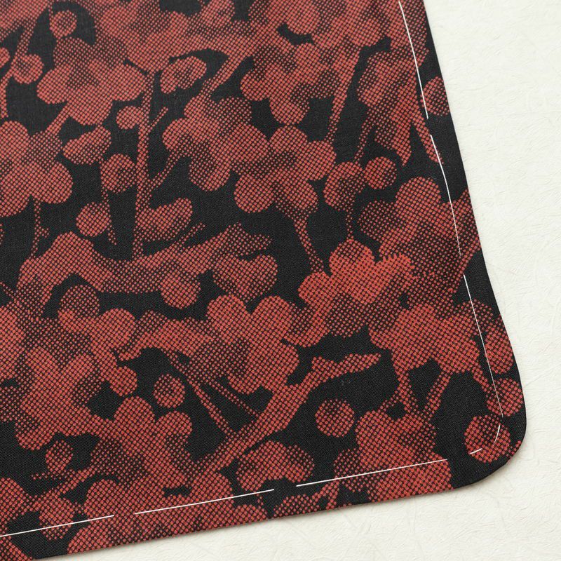 小紋 しつけ糸付き 正絹 花柄 袷仕立て 身丈167cm 裄丈67.5cm 着物 黒_画像13