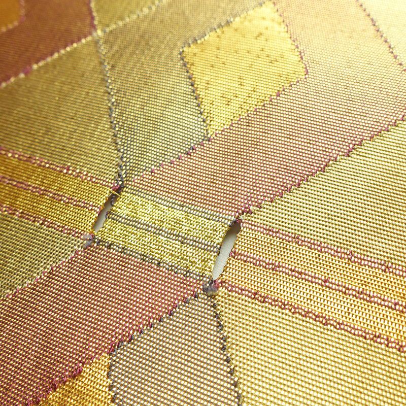 袋帯 太鼓柄 フォーマル用 正絹 幾何学柄・抽象柄 箔 帯 金・銀_画像3