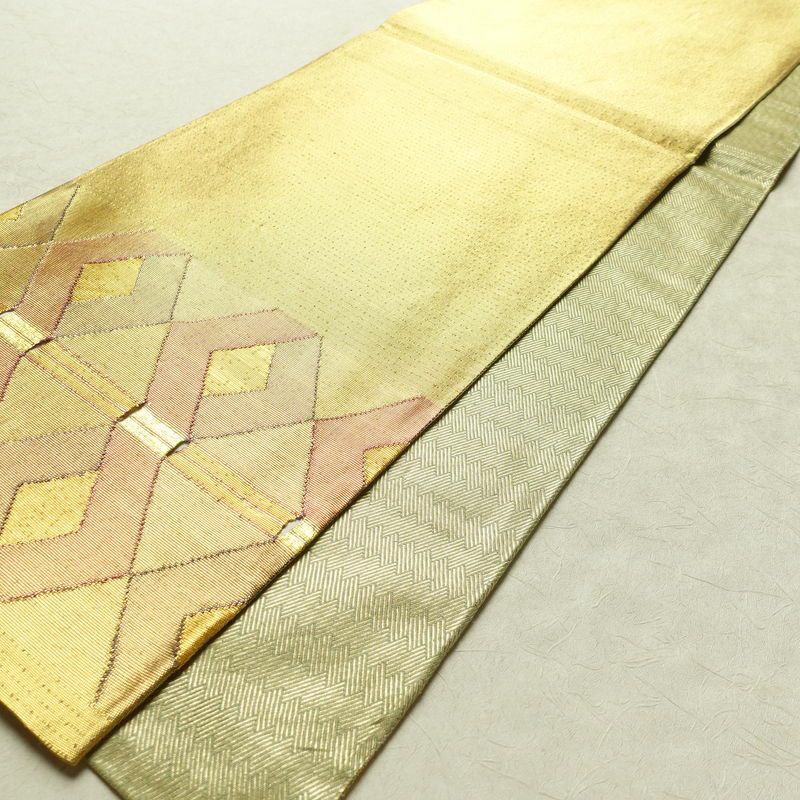 袋帯 太鼓柄 フォーマル用 正絹 幾何学柄・抽象柄 箔 帯 金・銀_画像8