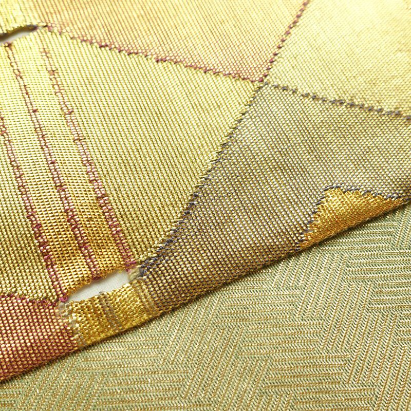 袋帯 太鼓柄 フォーマル用 正絹 幾何学柄・抽象柄 箔 帯 金・銀_画像12