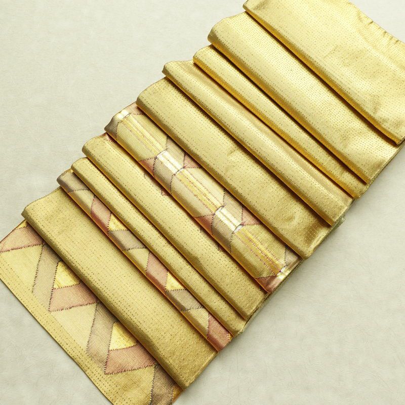 袋帯 太鼓柄 フォーマル用 正絹 幾何学柄・抽象柄 箔 帯 金・銀_画像17