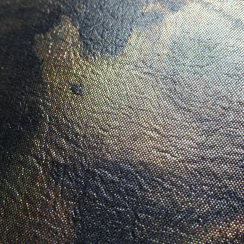 袋帯 全通柄 美品 フォーマル用 正絹 幾何学柄・抽象柄 箔 帯 青・紺_画像3