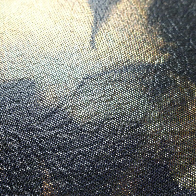 袋帯 全通柄 美品 フォーマル用 正絹 幾何学柄・抽象柄 箔 帯 青・紺_画像5