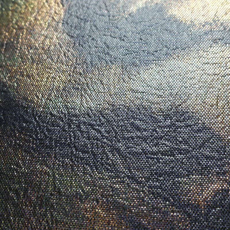 袋帯 全通柄 美品 フォーマル用 正絹 幾何学柄・抽象柄 箔 帯 青・紺_画像6