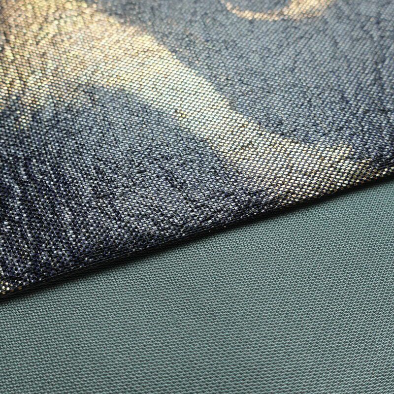 袋帯 全通柄 美品 フォーマル用 正絹 幾何学柄・抽象柄 箔 帯 青・紺_画像12