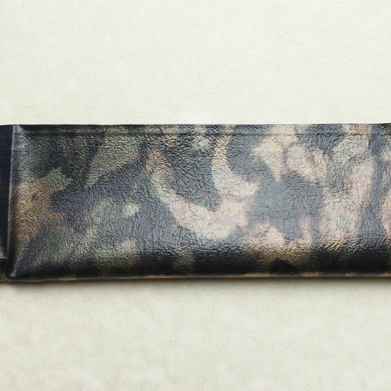 袋帯 全通柄 美品 フォーマル用 正絹 幾何学柄・抽象柄 箔 帯 青・紺_画像14