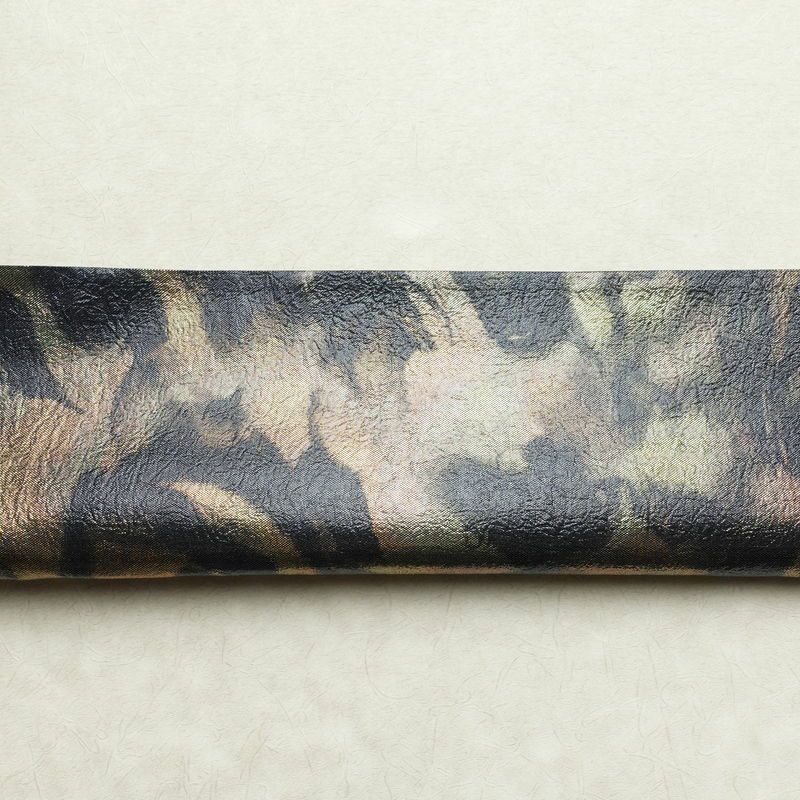 袋帯 全通柄 美品 フォーマル用 正絹 幾何学柄・抽象柄 箔 帯 青・紺_画像15