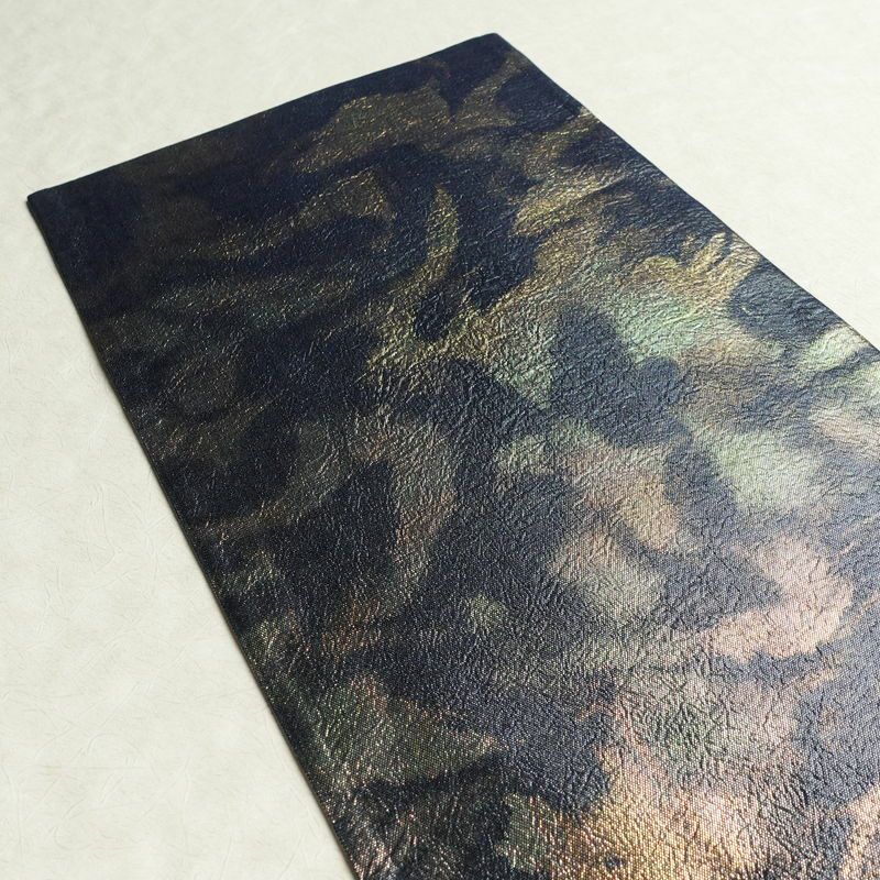 袋帯 全通柄 美品 フォーマル用 正絹 幾何学柄・抽象柄 箔 帯 青・紺_画像16