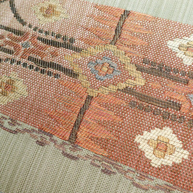 袋帯 六通柄 美品 一般用 正絹 縞柄・線柄 帯 緑・うぐいす色_画像3