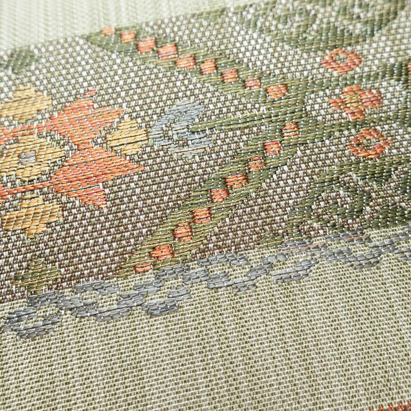 袋帯 六通柄 美品 一般用 正絹 縞柄・線柄 帯 緑・うぐいす色_画像4