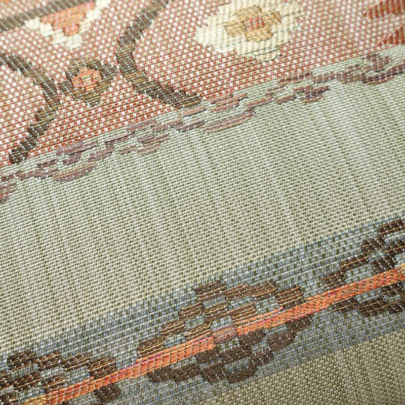 袋帯 六通柄 美品 一般用 正絹 縞柄・線柄 帯 緑・うぐいす色_画像6