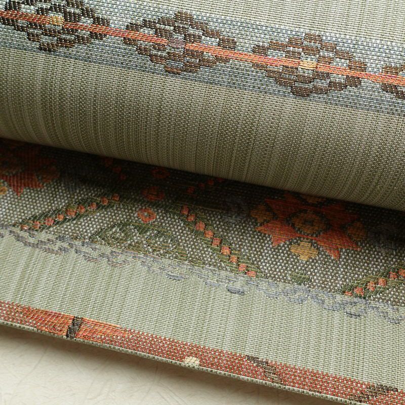 袋帯 六通柄 美品 一般用 正絹 縞柄・線柄 帯 緑・うぐいす色_画像7