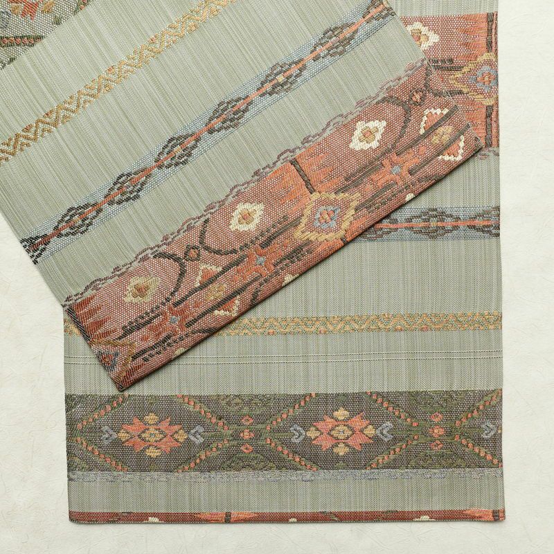 袋帯 六通柄 美品 一般用 正絹 縞柄・線柄 帯 緑・うぐいす色_画像13