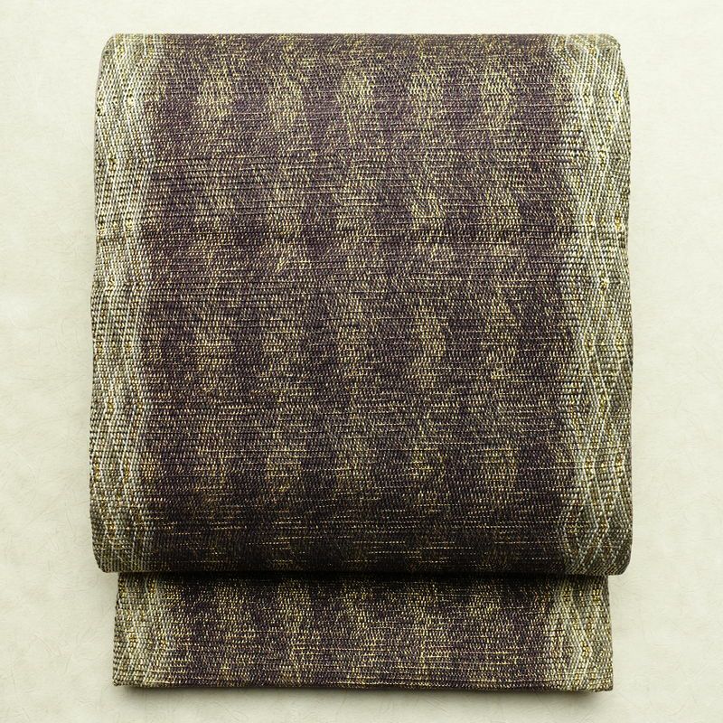 袋帯 太鼓柄 良品 フォーマル用 正絹 縞柄・線柄 金糸 紫・藤色_画像1