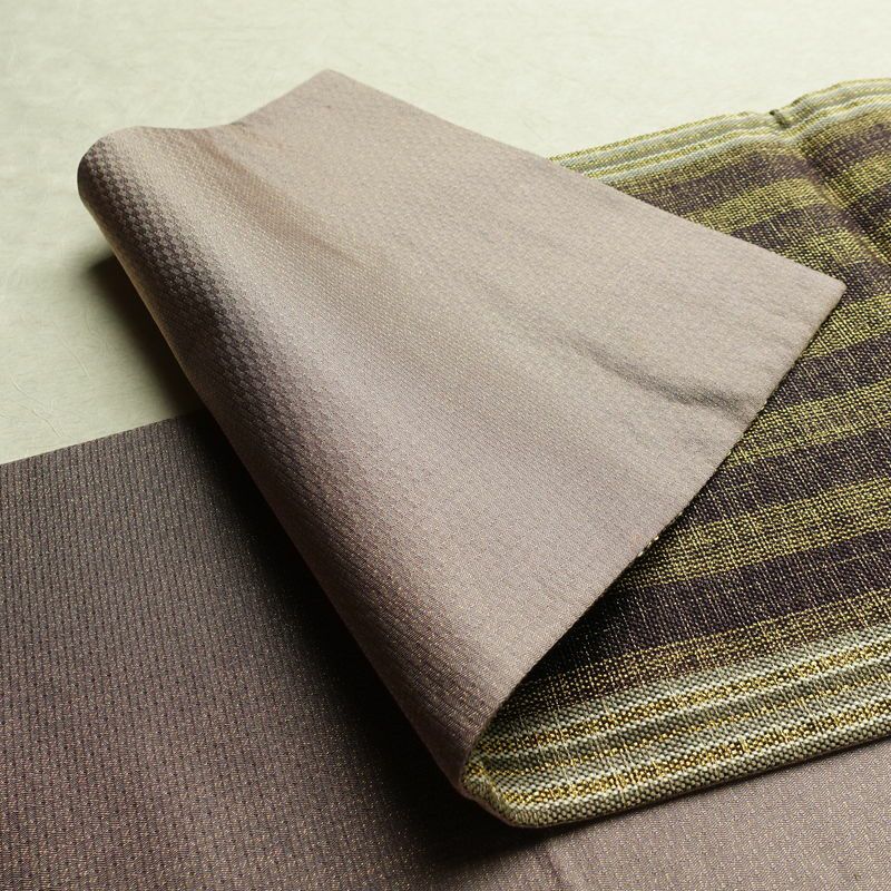 袋帯 太鼓柄 良品 フォーマル用 正絹 縞柄・線柄 金糸 紫・藤色_画像9