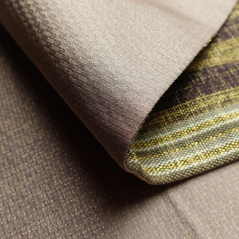 袋帯 太鼓柄 良品 フォーマル用 正絹 縞柄・線柄 金糸 紫・藤色_画像10