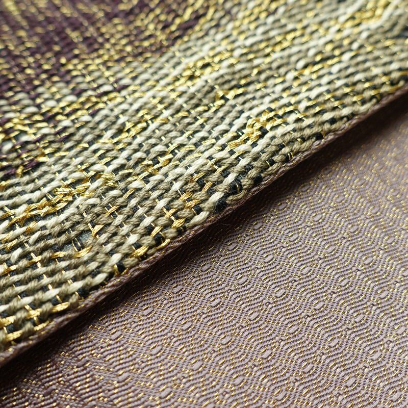 袋帯 太鼓柄 良品 フォーマル用 正絹 縞柄・線柄 金糸 紫・藤色_画像13