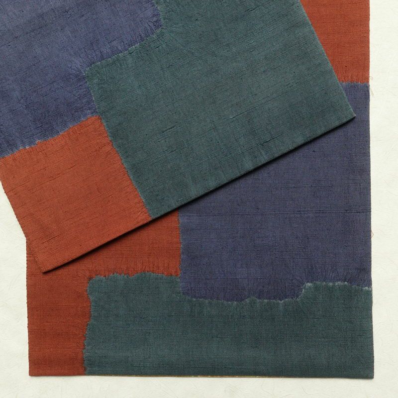 袋帯 六通柄 良品 一般用 正絹 絞り 幾何学柄・抽象柄 帯 多色使い_画像12