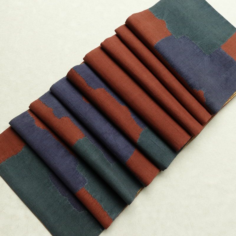 袋帯 六通柄 良品 一般用 正絹 絞り 幾何学柄・抽象柄 帯 多色使い_画像17