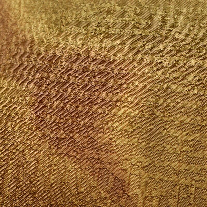 袋帯 全通柄 良品 一般用 正絹 流水・波柄 帯 黄・黄土色_画像3