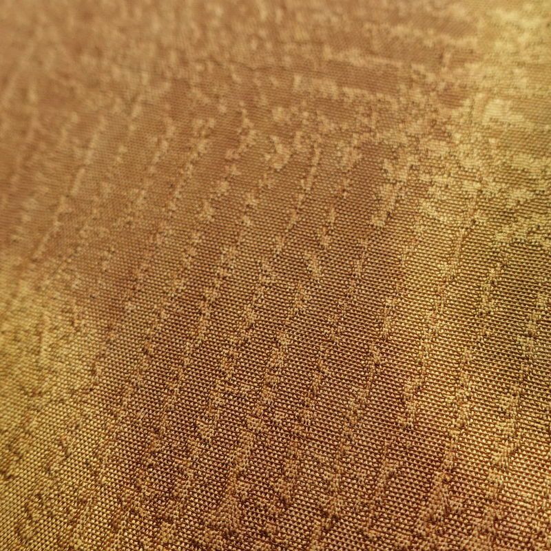 袋帯 全通柄 良品 一般用 正絹 流水・波柄 帯 黄・黄土色_画像6