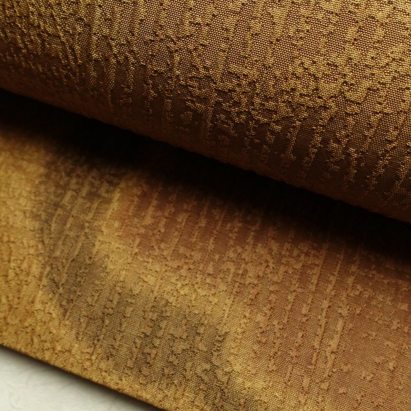 袋帯 全通柄 良品 一般用 正絹 流水・波柄 帯 黄・黄土色_画像7