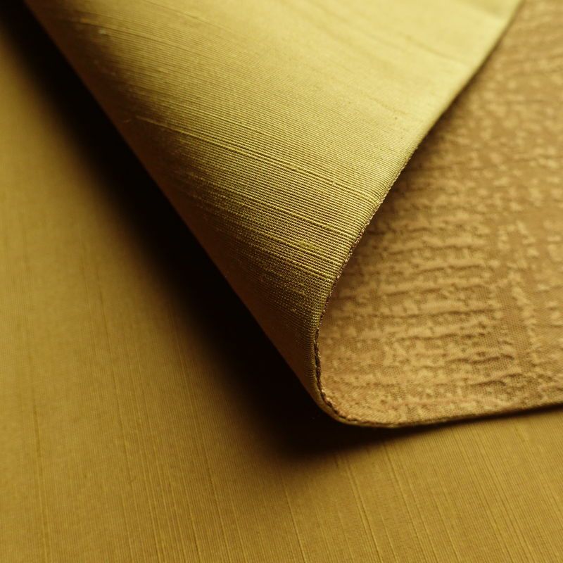 袋帯 全通柄 良品 一般用 正絹 流水・波柄 帯 黄・黄土色_画像10