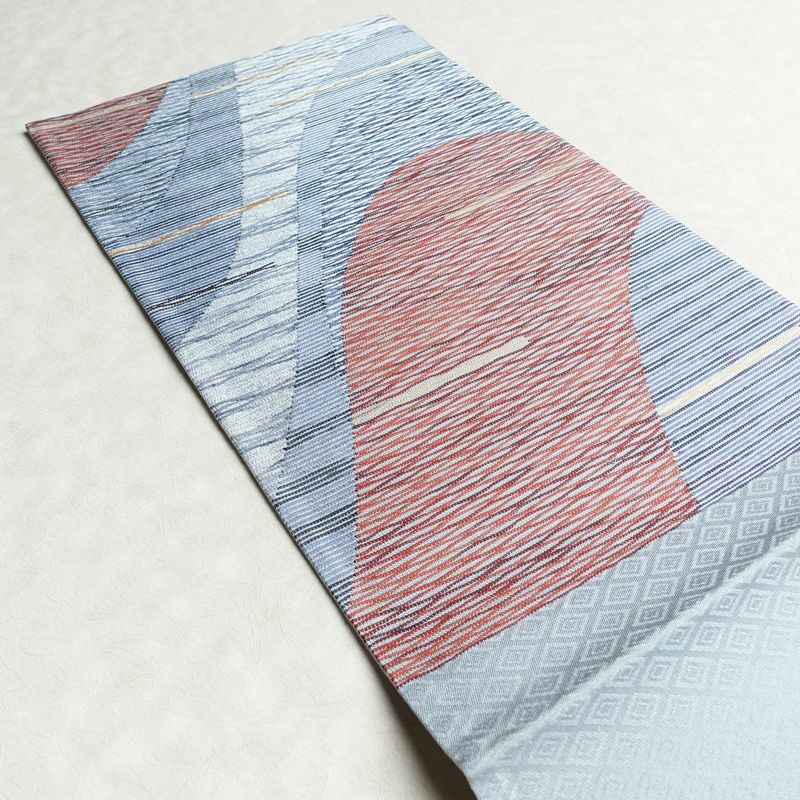 袋帯 六通柄 美品 フォーマル用 正絹 幾何学柄・抽象柄 帯 青・紺_画像17