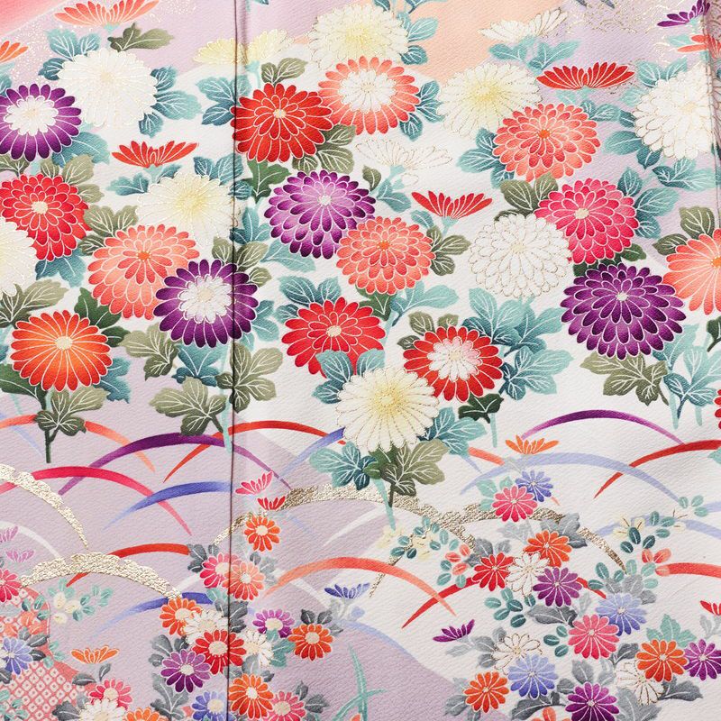 振袖 正絹 花柄 袷仕立て 身丈158cm 裄丈66cm 箔 金彩 フォーマル 二十歳 着物 ピンク_画像5