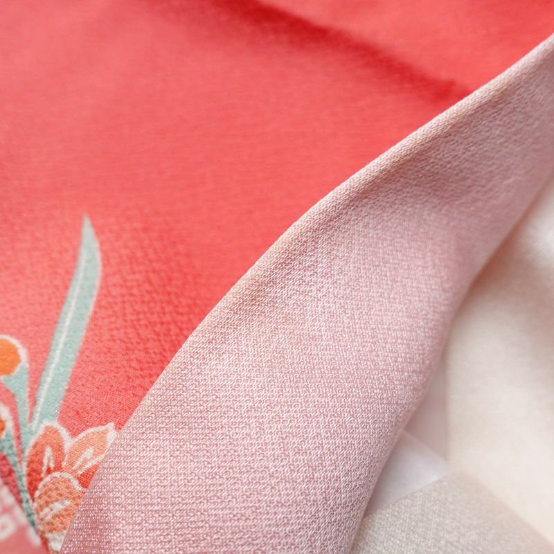 振袖 正絹 花柄 袷仕立て 身丈158cm 裄丈66cm 箔 金彩 フォーマル 二十歳 着物 ピンク_画像15