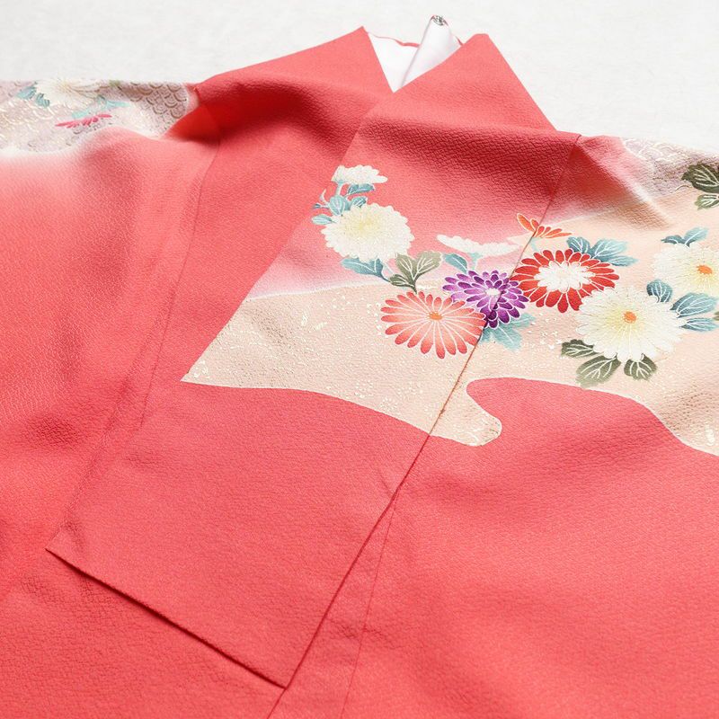 振袖 正絹 花柄 袷仕立て 身丈158cm 裄丈66cm 箔 金彩 フォーマル 二十歳 着物 ピンク_画像18