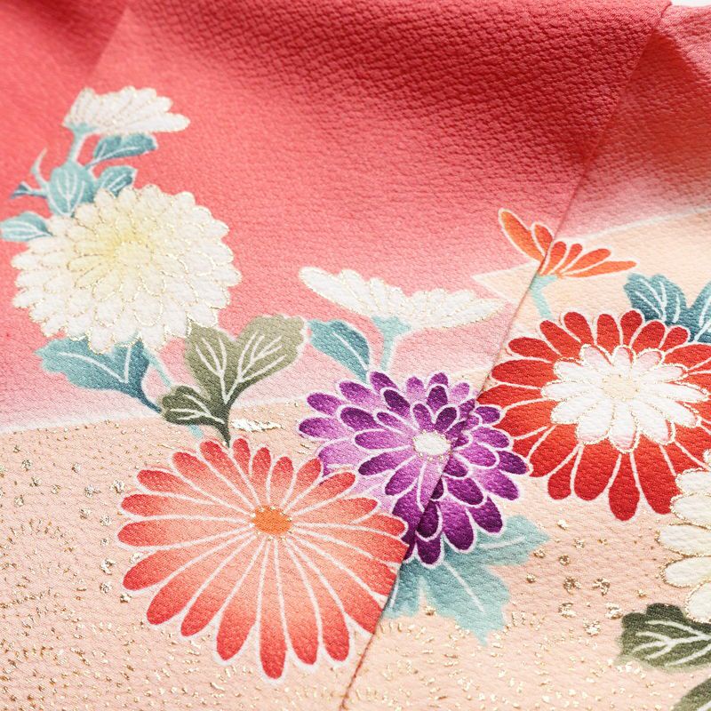 振袖 正絹 花柄 袷仕立て 身丈158cm 裄丈66cm 箔 金彩 フォーマル 二十歳 着物 ピンク_画像19