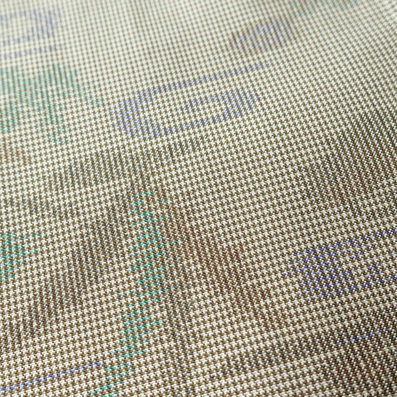 紬 正絹 木の葉・植物柄 袷仕立て 身丈161.5cm 裄丈64.5cm 着物 グレー_画像8