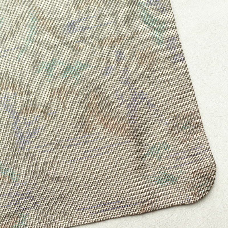 紬 正絹 木の葉・植物柄 袷仕立て 身丈161.5cm 裄丈64.5cm 着物 グレー_画像15