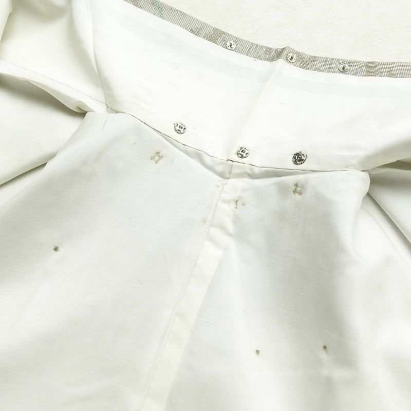 紬 正絹 木の葉・植物柄 袷仕立て 身丈161.5cm 裄丈64.5cm 着物 グレー_画像19