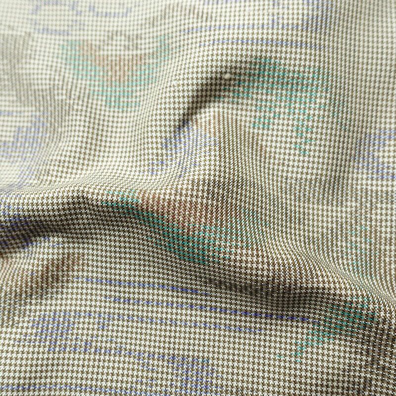 紬 正絹 木の葉・植物柄 袷仕立て 身丈161.5cm 裄丈64.5cm 着物 グレー_画像21