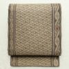 袋帯 六通柄 美品 一般用 正絹 幾何学柄・抽象柄 帯 茶_画像1