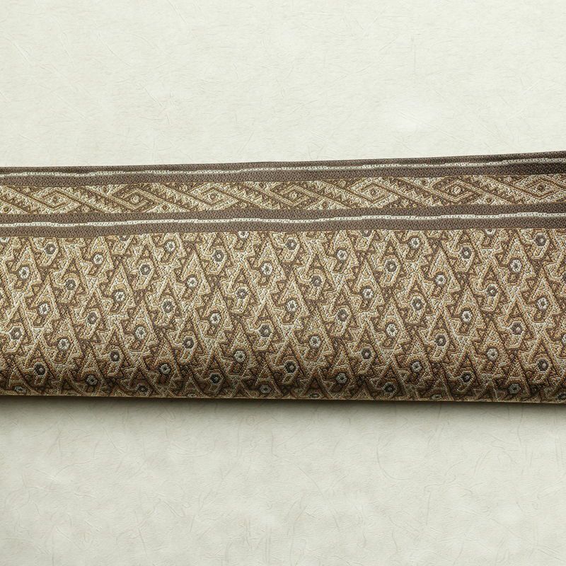 袋帯 六通柄 美品 一般用 正絹 幾何学柄・抽象柄 帯 茶_画像14
