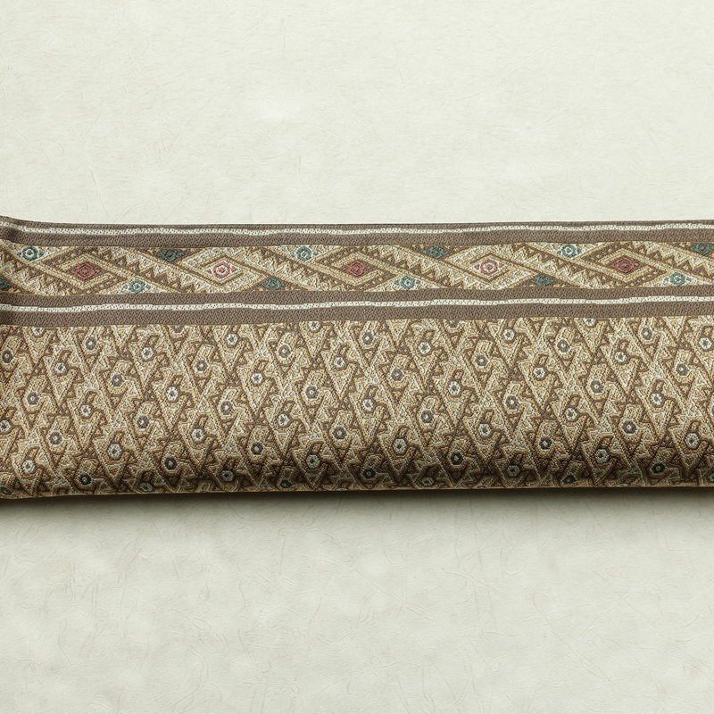 袋帯 六通柄 美品 一般用 正絹 幾何学柄・抽象柄 帯 茶_画像15