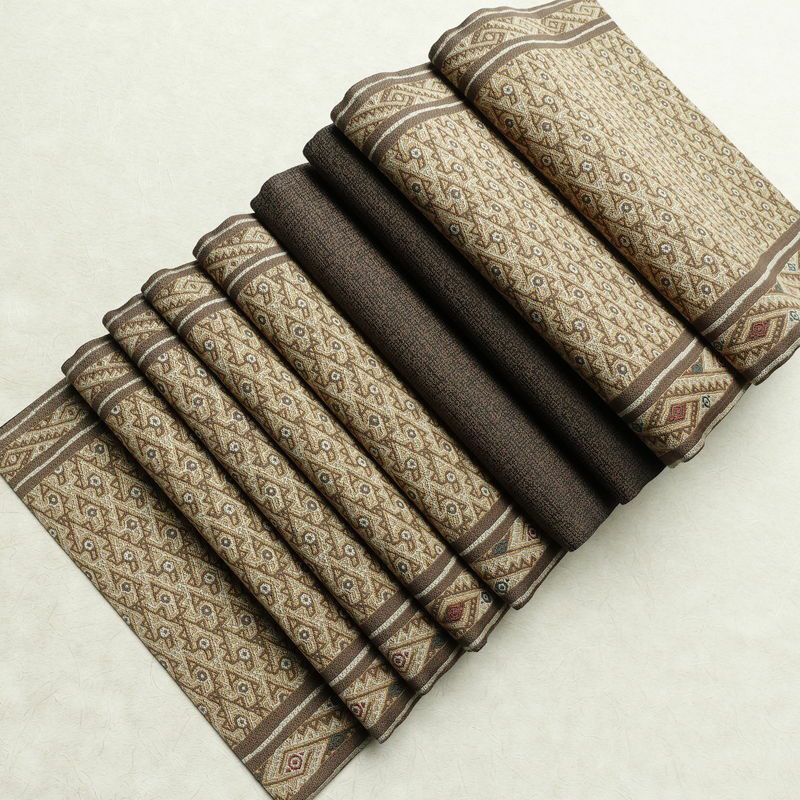 袋帯 六通柄 美品 一般用 正絹 幾何学柄・抽象柄 帯 茶_画像19