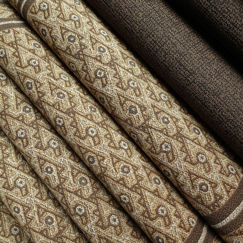 袋帯 六通柄 美品 一般用 正絹 幾何学柄・抽象柄 帯 茶_画像20