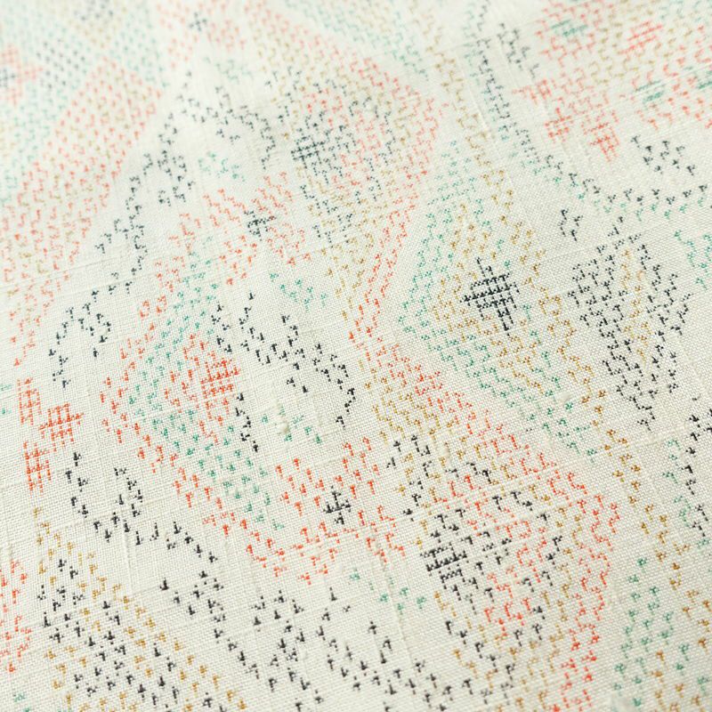 紬 正絹 幾何学柄・抽象柄 袷仕立て 身丈158cm 裄丈65.5cm 着物 白_画像7