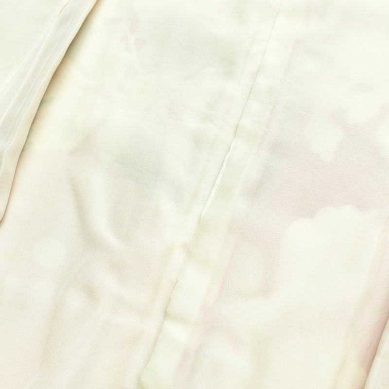 振袖 金駒刺繍 綸子 正絹 花柄 袷仕立て 身丈164cm 裄丈67cm 箔 金彩 フォーマル 着物 橙_画像15