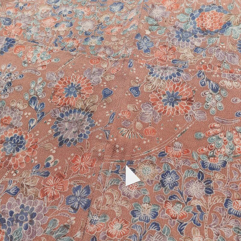 小紋 落款入り 縮緬 総柄 正絹 袷仕立て 身丈159.5cm 裄丈63.5cm 着物 くすみピンク ピンク_画像11