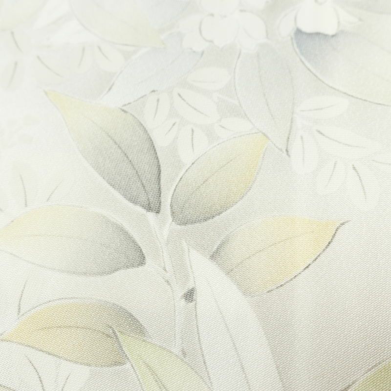 小紋 正絹 花柄 袷仕立て 身丈154.5cm 裄丈64.5cm 箔 着物 グレー_画像9