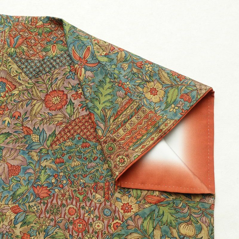 小紋 良品 縮緬 総柄 正絹 幾何学柄・抽象柄 袷仕立て 身丈153cm 裄丈66cm 着物 多色使い_画像14