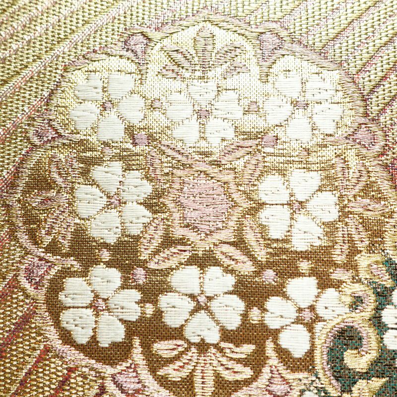 袋帯 六通柄 良品 フォーマル用 正絹 箔 金糸 帯 ピンク_画像4